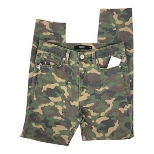 Hudson Barbara High Waist Camo Raw Hem Ankle Skinny Jeans Mammoth Size 28 NWT